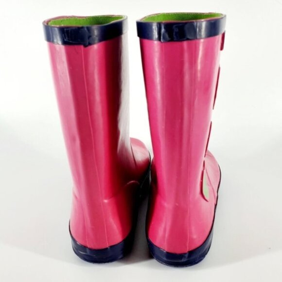 Hartstrings Little Girls Size 3 Pink & Blue Heart Accent Slip-on Water Boots - Picture 3 of 11